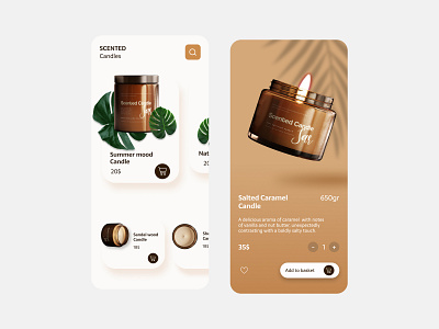 UX/UI design for the candle shop app