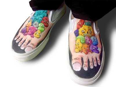 Playful Shoes characters colorful design fashion hand drawn illustration marker multimedia playful shoes vans vibrant