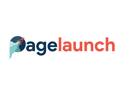 Pagelaunch Logo branding design flat design illustrator logo modern rocket simple