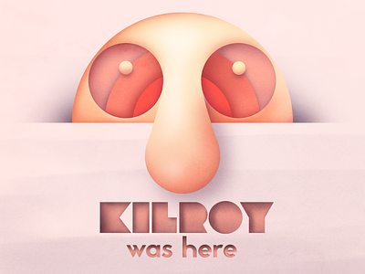 Kilroy Was Here abstract character design geometry gradient graffiti minimalist simple texture vector wwii