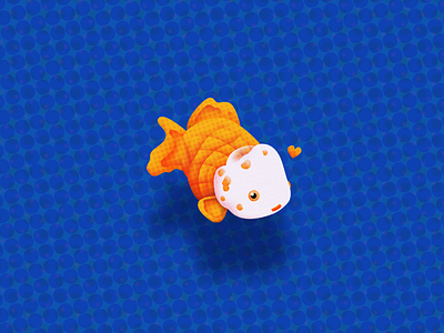 Oranda Goldfish animals character goldfish illustration simple texture vector