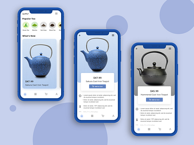 Mobile App - Tea Concept design mobile app mobile design phone template product design sketch tea teapot ui ui design visual design