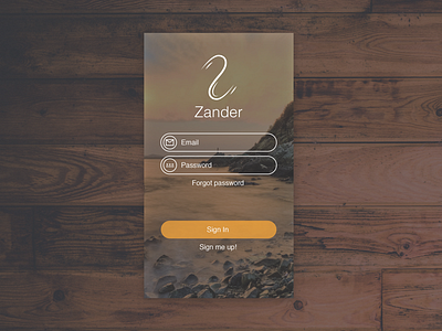 Sign Up Page 100 day ui challenge brown mobile nature ocean orange sign up page ui wood