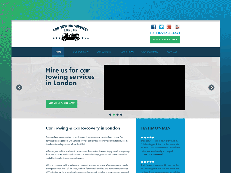 Car Towing Small Business Website