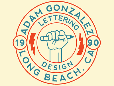 Adam Gonzalez Badge 1990 badge design lettering long beach patch