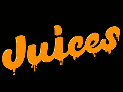Creative Juices drip hand drawn type juices logo type reflect shine type typography vector