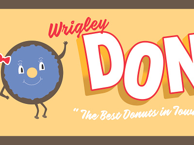 Wrigley Donut Shop design donuts graphic design lost type sign painter sign painting
