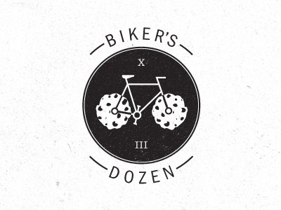 Biker's Dozen bike cookies logo vintage