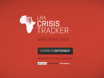 LRA Crisis Tacker geogrotesque logo splash page web design