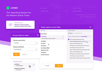 Relate Options across different fields design fields lennd ux