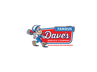 Famous Dave's Service Company retro logo baseball retro retro logo