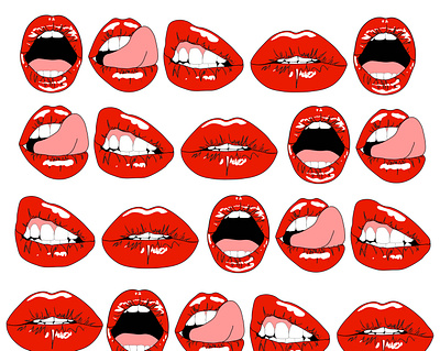 Lips in Vogue graphic design illustration