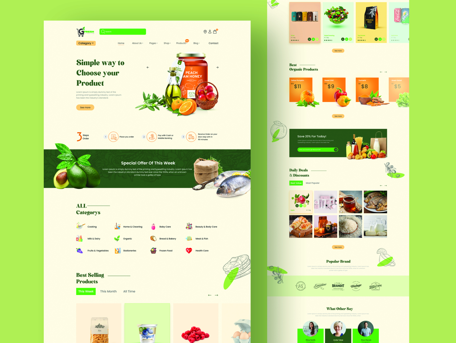 Grocery Shop Website UI Design by janika barman on Dribbble