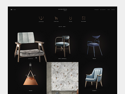 Asthetique atelier catalog page catalog creative design furniture home parralax russia ui web website