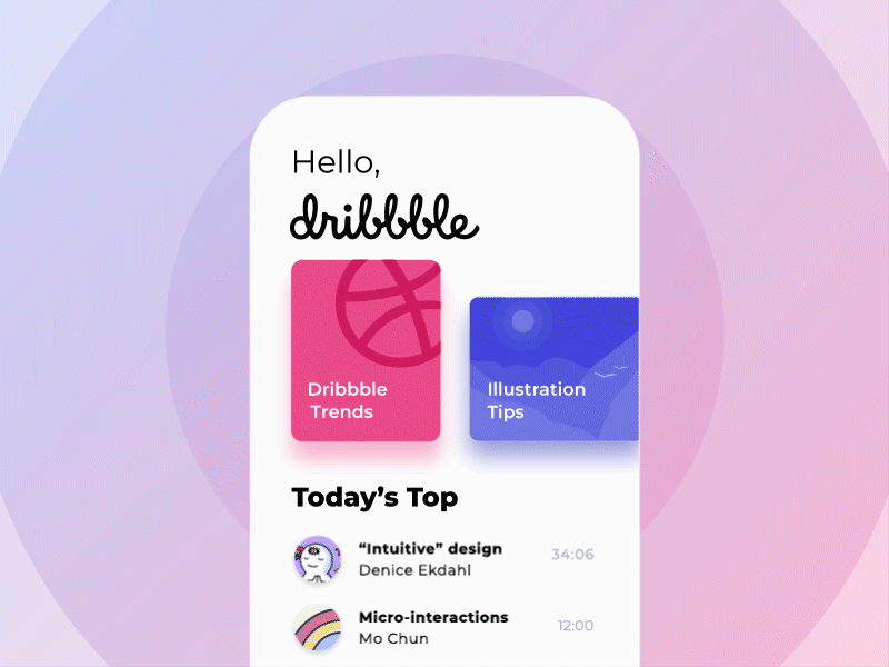 Hello Dribbble! animation app application debut illustration interaction minimal mobile app music play player ui ux