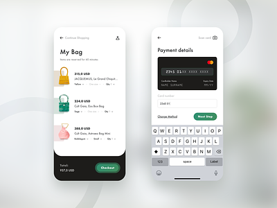 DailyUI #2. The Mobile Cart Checkout app application bag checkout creditcard dayliui ecommence fashion finance interaction minimal mobile app money payment paypal shopping shopping bag shopping cart ui ux