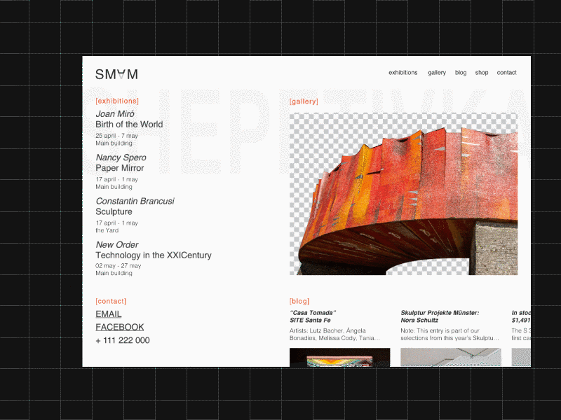 DailyUI #3. Landing Page for Museum