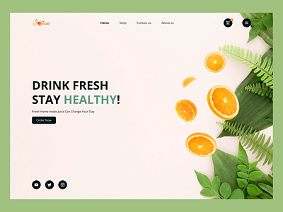 Juice Store Web Design branding design figma graphic design illustration logo typography ui ux vector