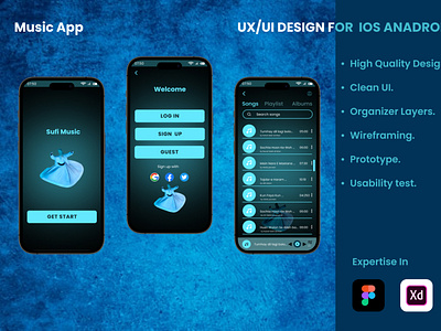 Design Music App for IOS and android