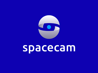 Spacecam camera cloud digital eye letter s logo modern s space sphere tech video