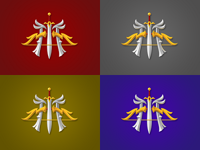 MD Monogram bow d emblem fancy fantasy game letter logo m magic monogram sword symbol