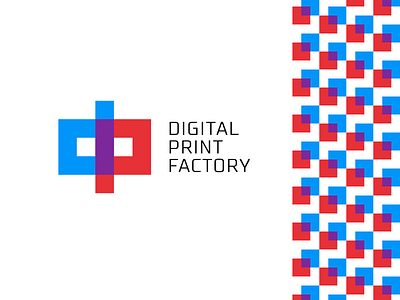 Digital Print Factory bold clean geometry logo pixel pixels simple square