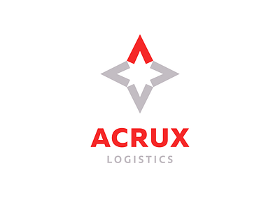 Acrux Logistics a arrow arrows clean compass cross geometric icon letter logistics logo logotype mark minimalist red sign simple star