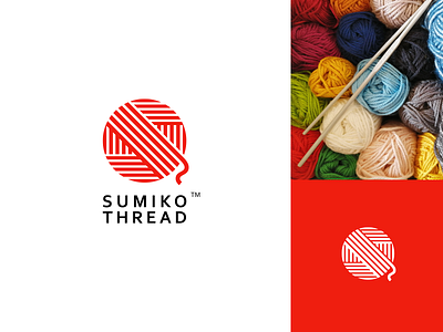 Sumiko Thread clean icon japan letter lines logo red round s simple sun thread
