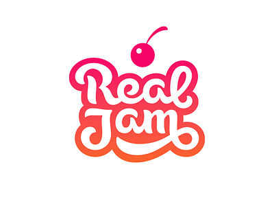 Real Jam bakery cake cherry confectionery dainty jam lettering logo pastry patisserie sweet tasty