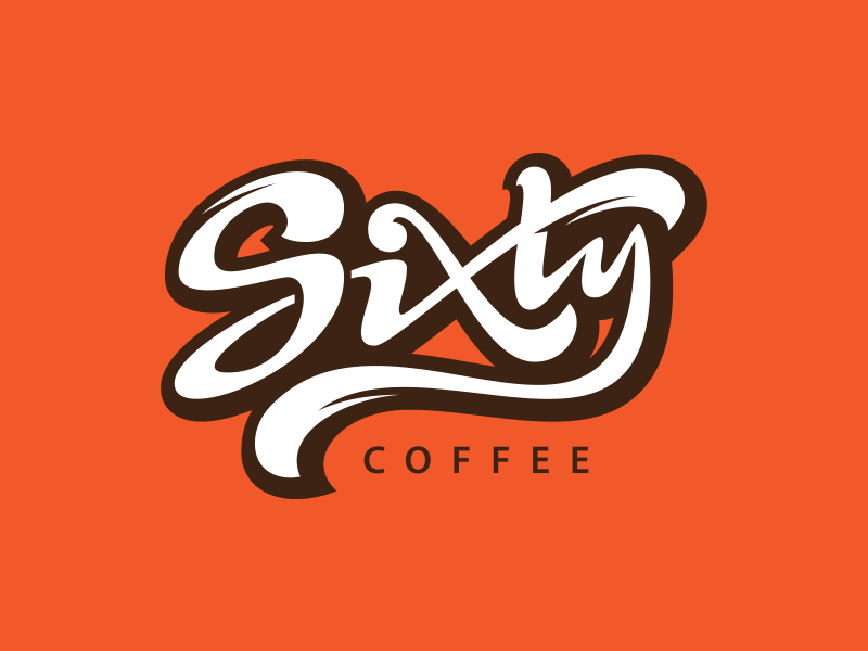 Sixty handlettering live spirited youth coffee fast energetic power free typography lettering logo