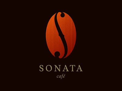 Sonata cafe classic classical classy coffee coffee bean letter logo music s viola violin