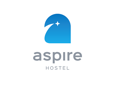 Aspire a blue dream hostel hotel letter logo sky sleep star window