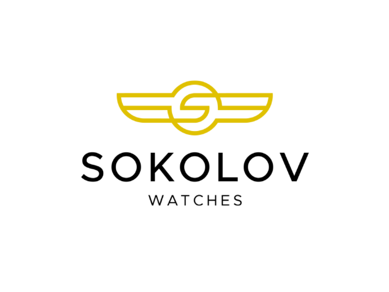 Sokolov classy luxury circles wings round line s letter simple falcon logo watch