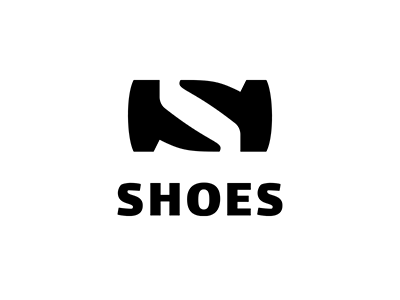 Shoes boots letter letter s logo mark negative space s shoe shoes simple smart symmetric