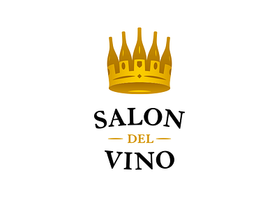 Salon del Vino bottle crown gold logo luxury royal salon vino wine wine bottle
