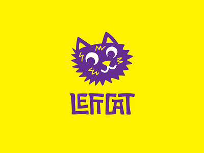 Left Cat cat cute electro fun funny fuzzy hand-drawn hippie hippy lettering logo music psy trance