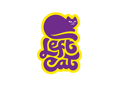Left Cat acid cat cute fun funky happy hippie hippy lettering logo music smile
