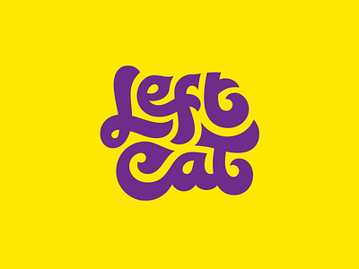 Left Cat custom fun funky hand lettering happy hippie hippy lettering logo type unique