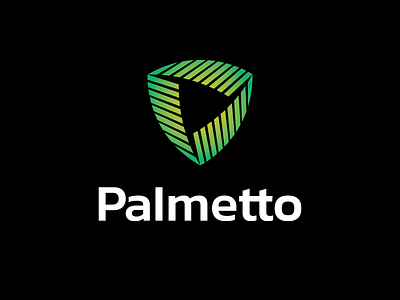 Palmetto cyber it leaf logo palm safety security shield tech