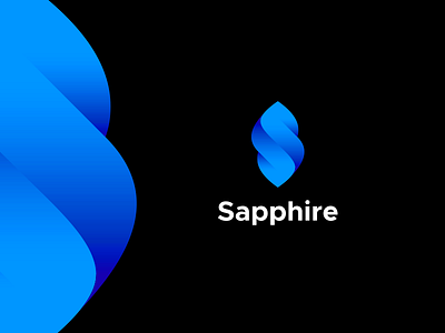 Sapphire blue design elegant fine gradient letter letter s logo modern s smart soft