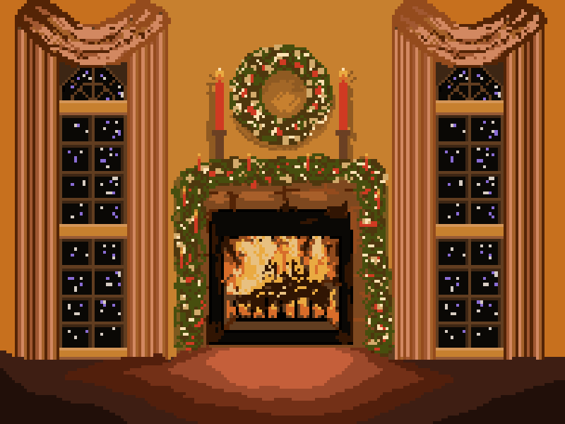 My Cosy Pixel Christmas Hearth animation art christmas fire fireart gif hearth illustration pixel pixel art