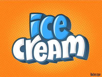 Ice Cream branding design hand lettering ice cream lettering logo logotype packaging shadow typography vector