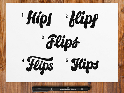 Flips hand lettering illustration lettering logotype script sketch thumbnails typography