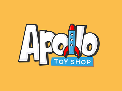 Apollo apollo branding fun kids lettering logotype rocket toy toy shop toys