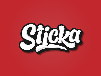 Sticka branding cool design graffiti hand lettering illustration lettering logo logotype script shadow typography vector
