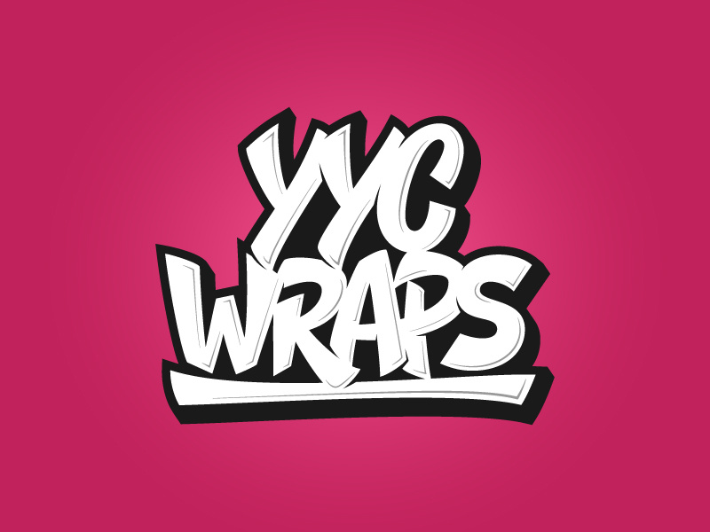 YYC Wraps hand lettering graffiti cool vector design illustration typography logotype lettering