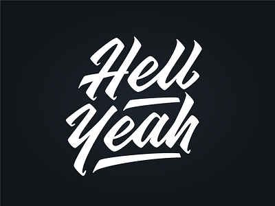 Hell Yeah branding cool design hand lettering illustration lettering logotype script typography vector