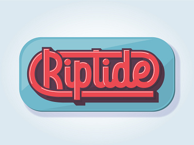 Riptide badge design hand lettering illustration lettering logotype monoline script typography vector
