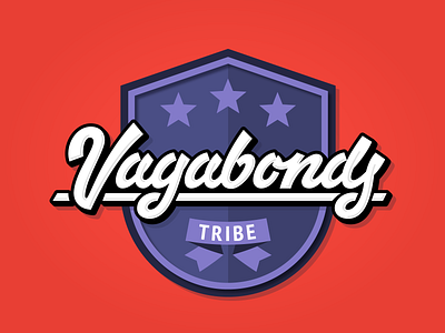 Vagabonds badge branding cool design hand lettering lettering logo logotype script typography vector