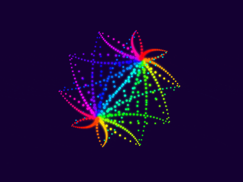 3D Rainbow Star art css css only dots fractal gradient loop magical processing rainbow star tsankashvili
